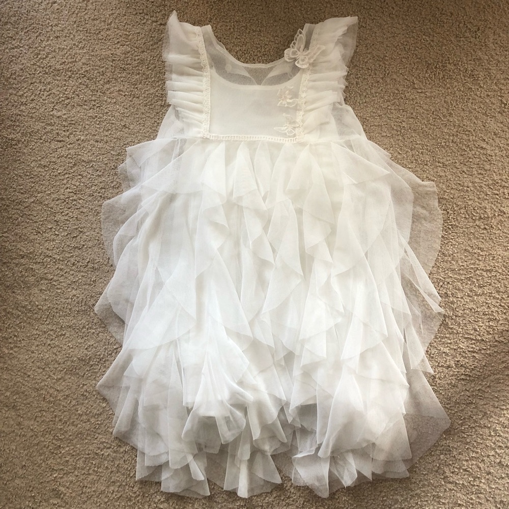 White Luna Luna flower girl dress